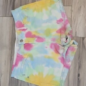 Judy Blue Shorts Womens‎ Medium Tie Dye Denim Cuffed 3" Inseam